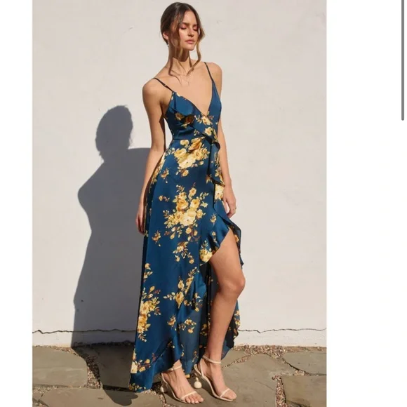 Floral Assymetrical Maxi Dress - Picture 6 of 9